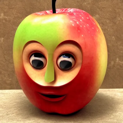 Image similar to an apple with a face looking like tim cook