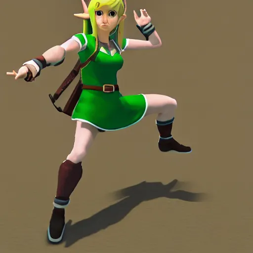 female link doing the splits, [ [ [ [ [ zelda ] ] ] ] ]