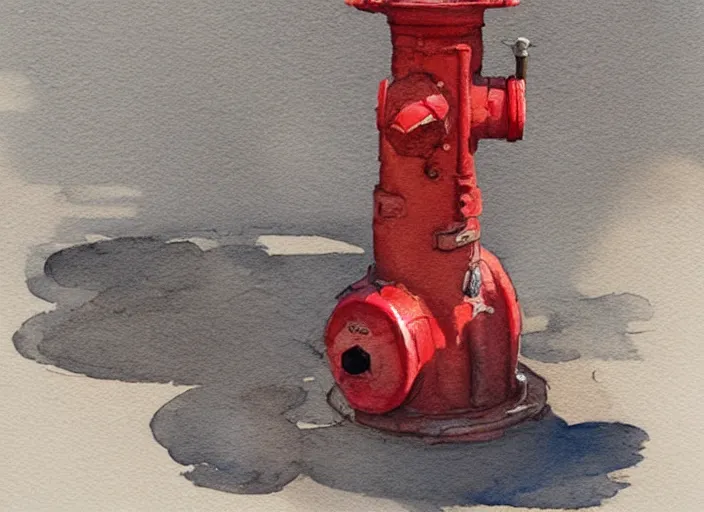 Image similar to concept art of a hydrant, pinterest, artstation trending, behance, watercolor, by coby whitmore, silver, laser light,