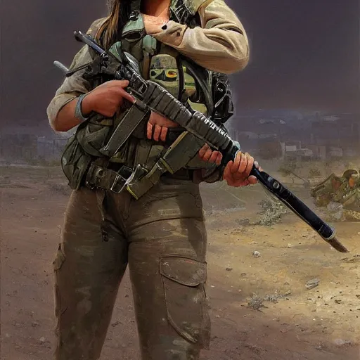 Image similar to beautiful YPJ soldier in the defense of Kobanî in the siege of Kobanî, detailed, centered, digital painting, artstation, concept art, donato giancola, Joseph Christian Leyendecker, Boris Vallejo, Breathtaking, 8k resolution, extremely detailed, beautiful, establishing shot, artistic, hyperrealistic, beautiful face, octane render