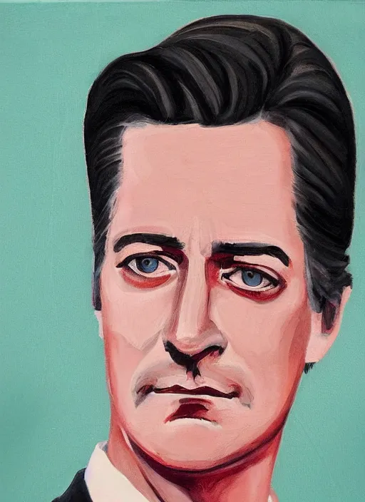 Prompt: portrait of kyle maclachlan as dale cooper by isabella morawetz
