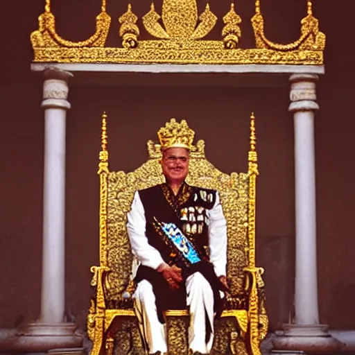 Prompt: king Bibi sitting on a throne