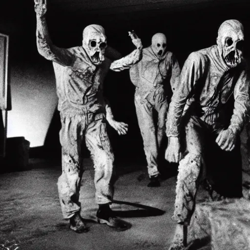 Prompt: real life irradiated undead 1950s nuclear wasteland black and white award winning photo highly detailed, highly in focus, highly life-like Arriflex 35 II, by stanley kubrick