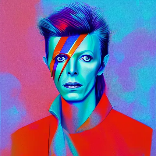 Image similar to david bowie portrait : alena aenami