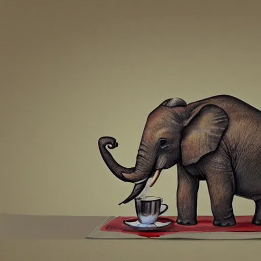 Image similar to elephant having tea with mice
