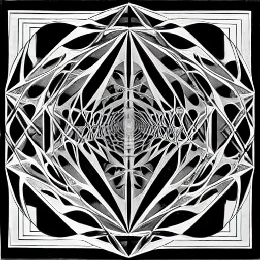 Prompt: crystal labyrinth beyond possibility of imagining, inhabited on many levels by Maurits Cornelis Escher, shining light, clear geometry, architecture, Award winning. Masterpiece, detailed illustration