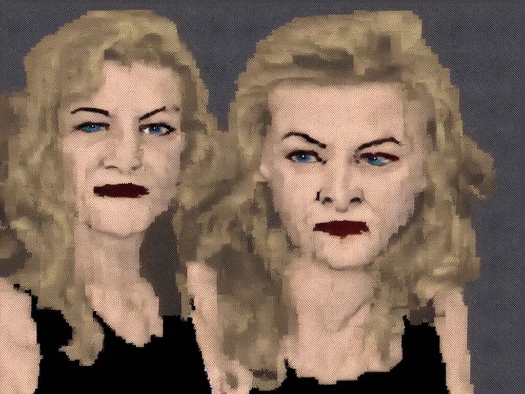 Prompt: Laura Palmer from Twin Peaks, pixelated