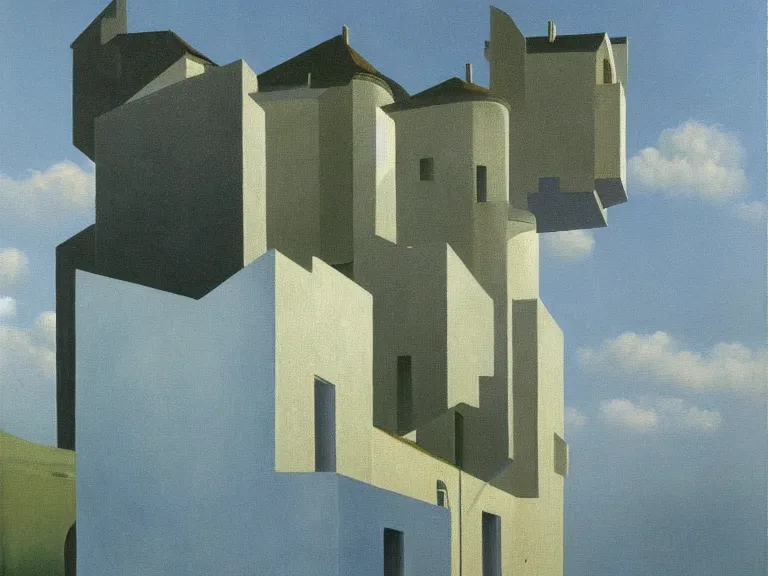Prompt: a painting by rene magritte, high detail, high resolution