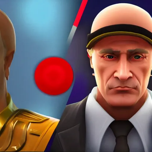 Image similar to vladimir putin as fortnite character, gameplay screenshot