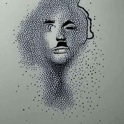 Prompt: weed smoking, drawn with dots, art, minimalist,