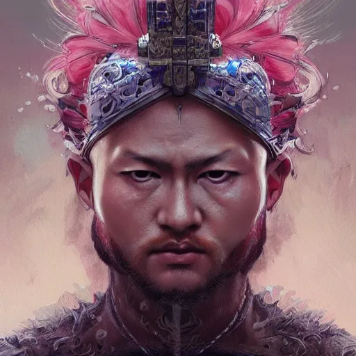 Prompt: hyperrealistic photography of holy warrior in the style of Jin Kagetsu, James Jean and wlop, highly detailed, sharp focus, rich deep colors, intricate concept art, digital painting, ambient lighting, 4k, artstation