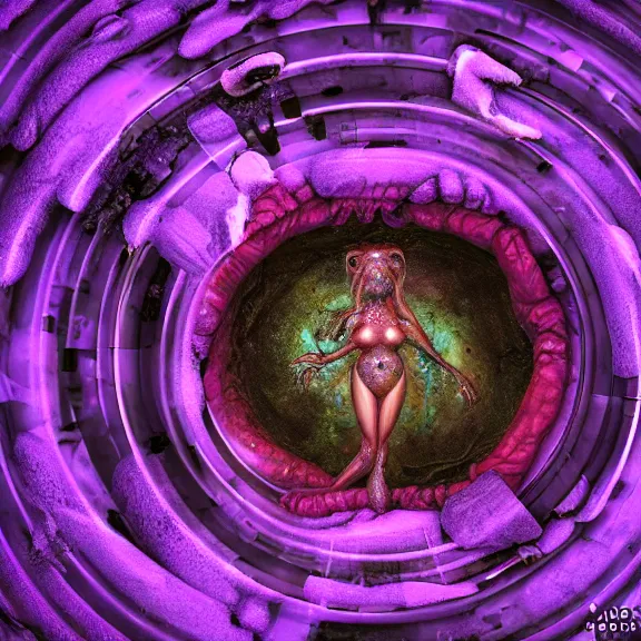 Prompt: detailed shot inside a goddess' cavernous synthetic stomach, the walls purple and pulsing, slimy and hot, lots of acid pooling up on the floor, digesting a bunch humans graphically, food pov, micro pov, vore, digital art, furry art, high quality, 8k 3D realistic, macro art, micro art, Furaffinity, Deviantart, Eka's Portal, G6