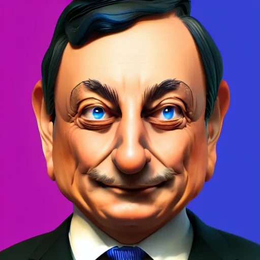 Prompt: Mario Draghi as Gollup, digital art, cgsociety, artstation, trending, 4k