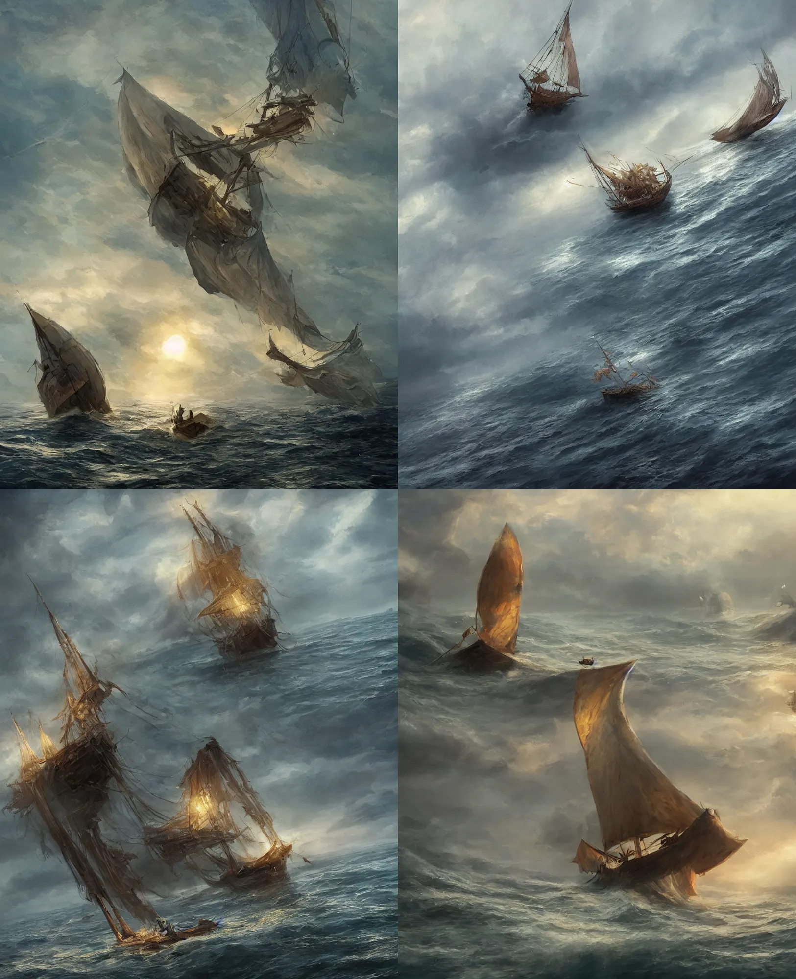 Prompt: a dramatic rendition of a coralworm attacking a small medieval sail boat on the ocean, sea serpent, water horizon line, dramatic composition, cinematic, concept art, golden ratio, matte painting, Marc Simonetti, Sergey Vasnev, Anato Finnstark, artstation, 8k, high resolution