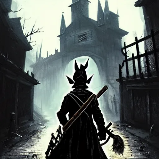 Image similar to pikachu in a back alley wielding a machete and a blunderbuss, art by greg rutkowski, in the style of bloodborne, intricate, elegant, highly detailed, smooth, sharp focus, artstation