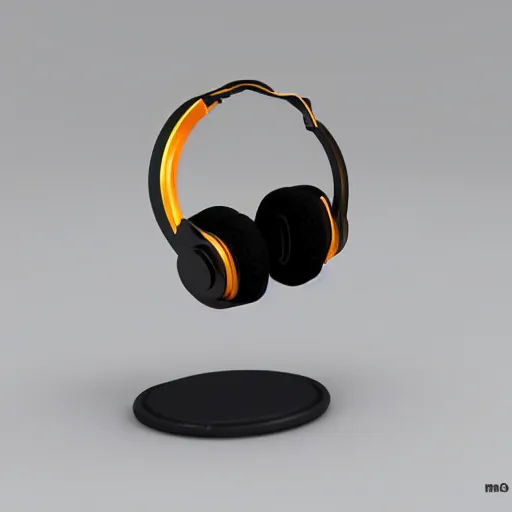 Image similar to headphone stand, futuristic, techno, cyberpunk, product design, 3 d render, 3 d concept, isometric design, fun, swag, cute, geometric