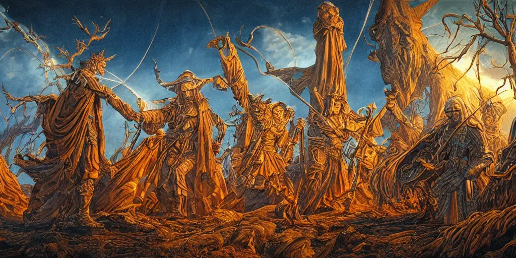 Prompt: annulment of difference by Michael Whelan by Jeff Easley cinematic, coherent, realistic, clear, detailed, intricate, dramatic lighting, intricate line drawings, establishing shot, 8k resolution