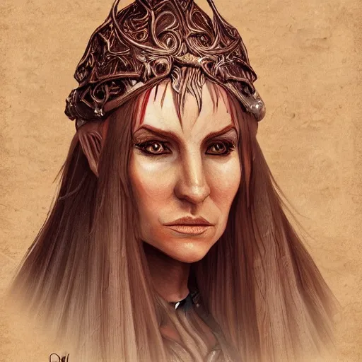Prompt: Portrait of Polgara the sorceress from the Belgariad, highly detailed, artstation