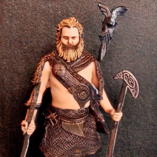 Prompt: odin with huggin and munning on his shoulders walking through the sea of death, followed by the valkyries army. he is holding gungir in his right hand, 6 0 mm portrait photo