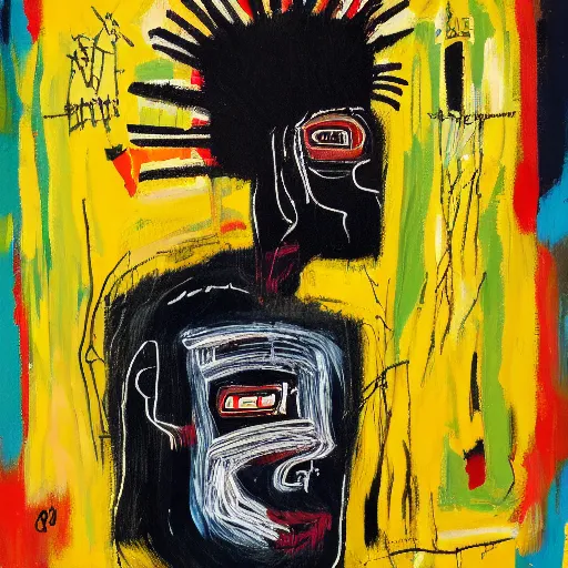 Image similar to A extremely highly detailed majestic hi-res beautiful immaculate head and shoulders painting of a strong black african man by Jean-Michel Basquiat, 8k, high textures, hyper sharp, insanely detailed and intricate, super detailed, 4k HDR high quality