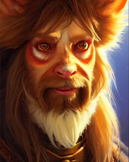 Prompt: portrait of sir didymus from the labyrinth, fine details, realistic shaded lighting poster by greg rutkowski, magali villeneuve, artgerm, jeremy lipkin and michael garmash and rob rey