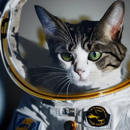 Prompt: Photograph of a cat in an astronaut suit in the moon