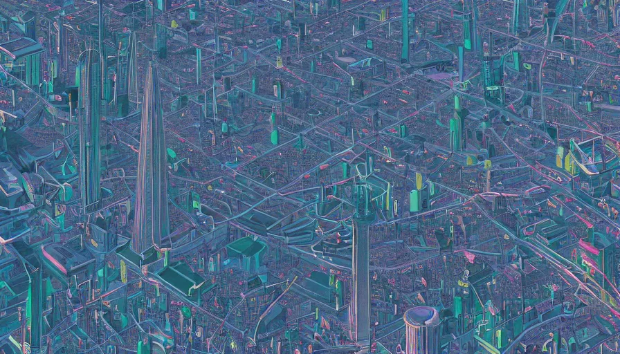 Image similar to a close up of london by makoto shinkai, beeple and james jean, aya takano color style, 4 k, super detailed, modern, 4 k, symmetrical