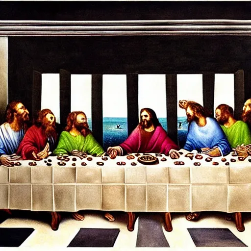 Image similar to The Last Supper, painted by Salvador Dali