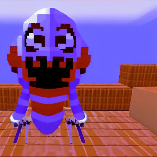 Image similar to A skeleton in the game Super Mario 64