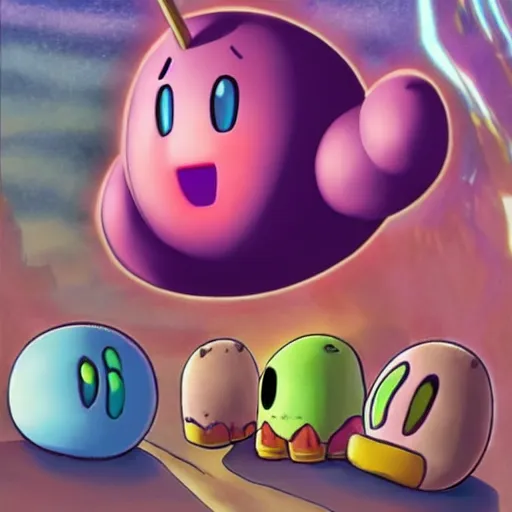 Image similar to biblically accurate kirby, high resolution photo