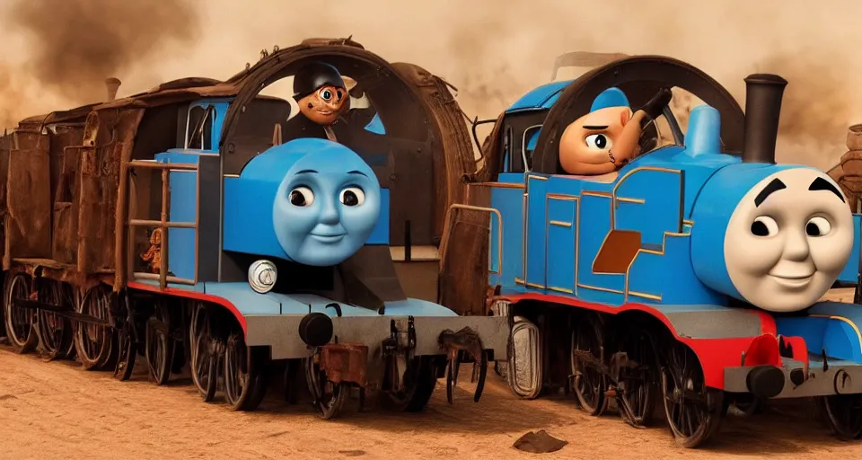 Image similar to Thomas the Tank Engine in MAD MAX: FURY ROAD