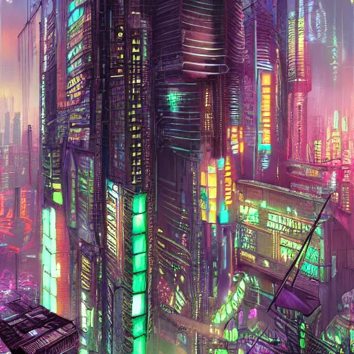 Image similar to jurgen schmidhuber cyberpunk art by vincent lefevre, behance contest winner, altermodern, cityscape, synthwave, matte painting