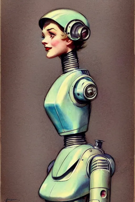 Image similar to ( ( ( ( ( 1 9 5 0 s retro future android robot mobile pretty actress. muted colors., ) ) ) ) ) by jean - baptiste monge,!!!!!!!!!!!!!!!!!!!!!!!!!