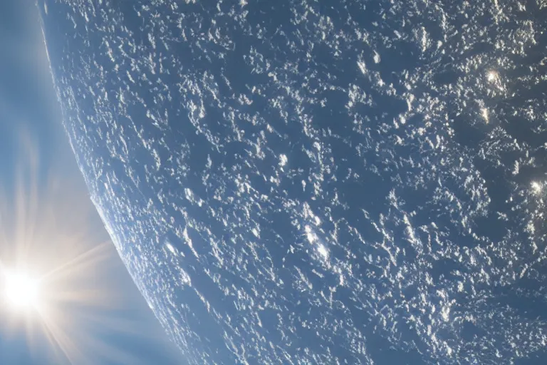 Image similar to photo of sun on earth horizon from space