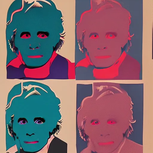 Image similar to andy warhol as a ghost