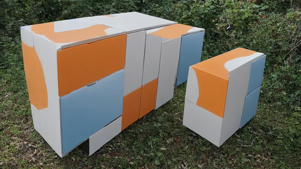 Image similar to postcyberpunk blind credenza cube ( s ) in nature