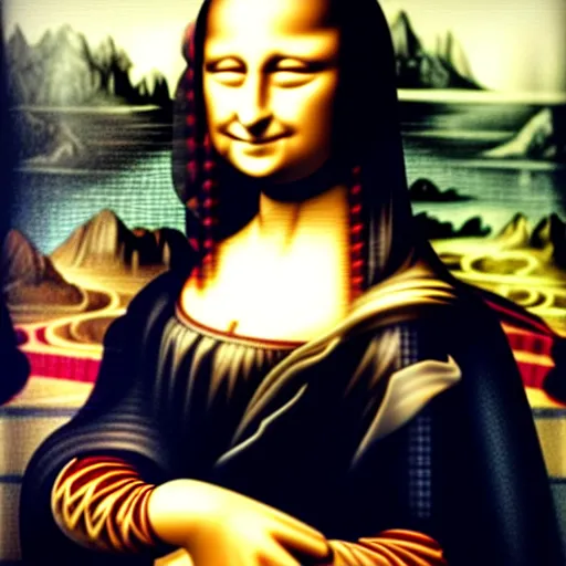 Image similar to portrait of Mona Lisa with cat face