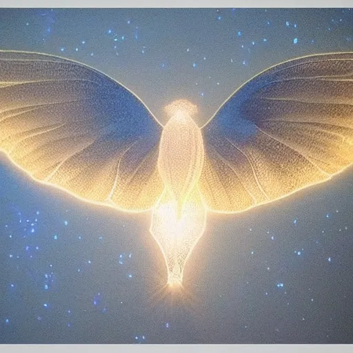 Prompt: Delicate Beautiful Celestial Creature of Light