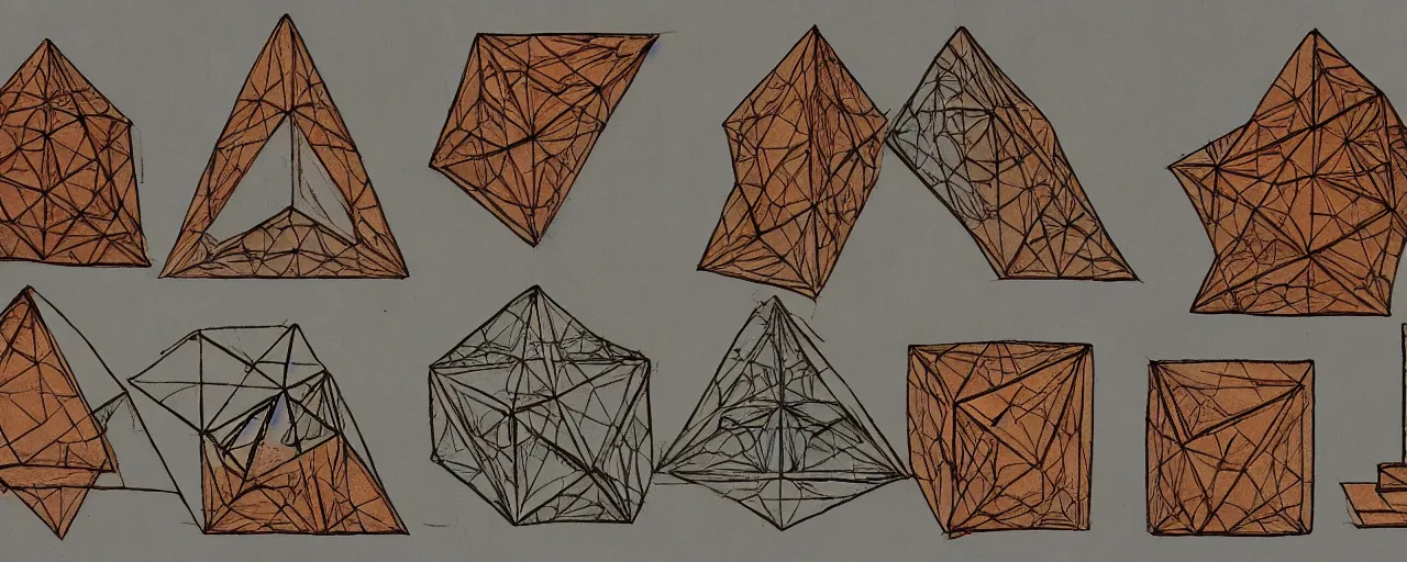 Prompt: all five platonic solids