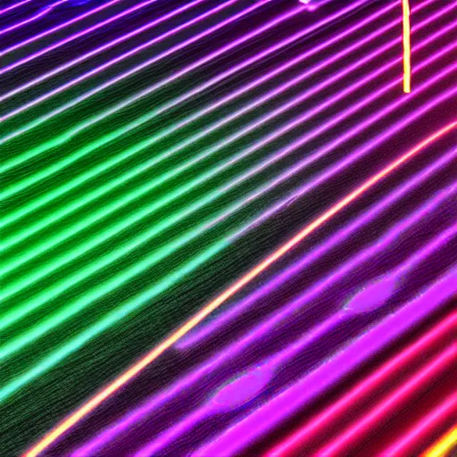 Prompt: Dark blacklight arcade carpet with neon lines and shapes, albedo game texture