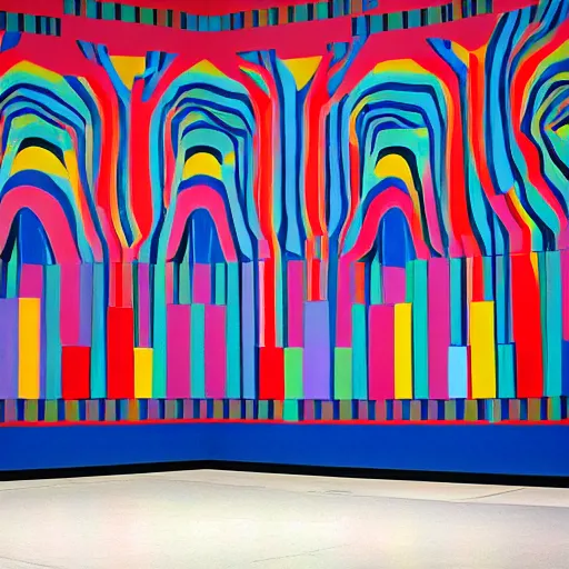 Image similar to a mural by Sol LeWitt