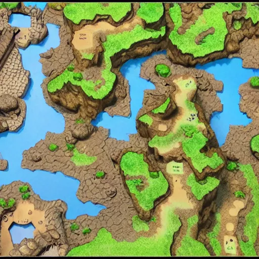 Prompt: a dnd style 3 d game map