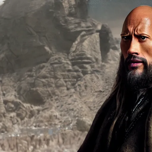 Prompt: Dwayne Johnson as Dumbledore