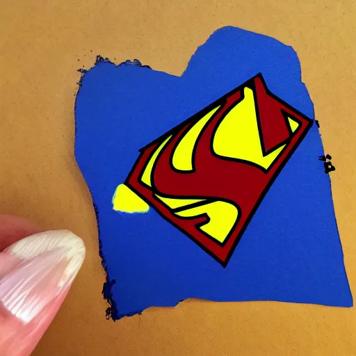 Image similar to die cut sticker, luffy is superman, splatter paint on paper