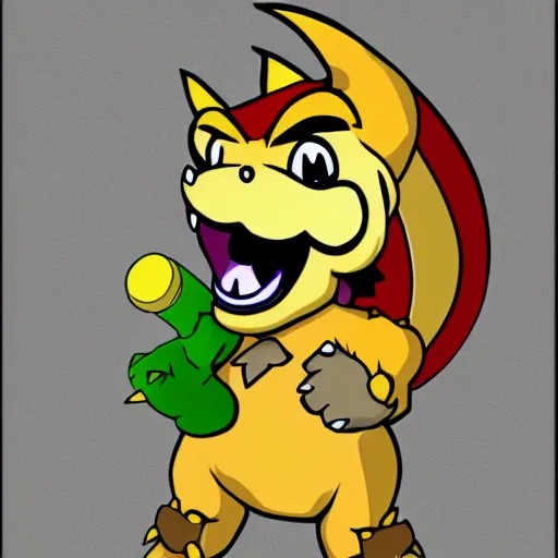 Prompt: bowser, anime art style