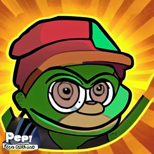 Image similar to pepe the miner with apes