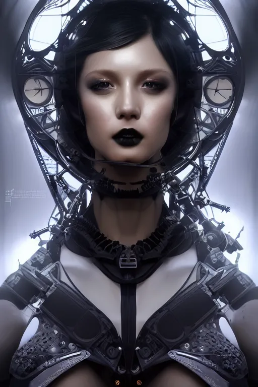 Prompt: portrait futuristic beautiful and stunning and gothic female army navy, at inside of a future submarine, ssci-fi, fantasy, intricate, very very beautiful, elegant, neon light, highly detailed, digital painting, artstation, concept art, soft light, hdri, smooth, sharp focus, illustration, art by tian zi and craig mullins and WLOP and alphonse mucha