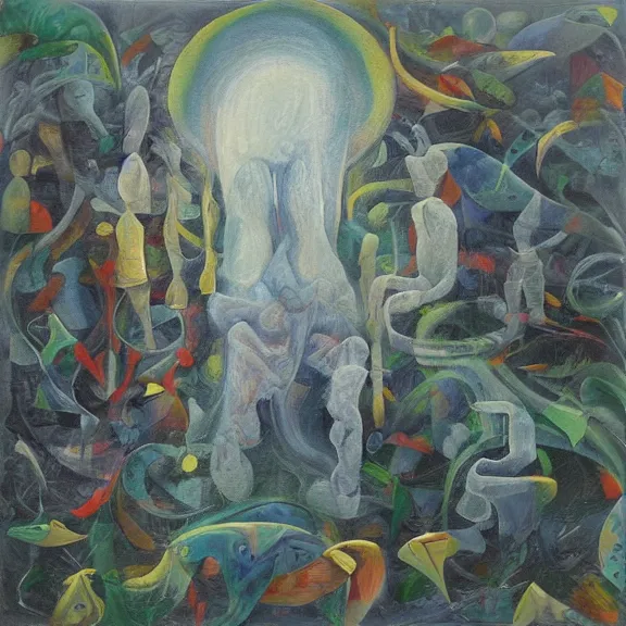 Image similar to album art Painting representing the loss of memory, The Caretaker, Leyland Kirby