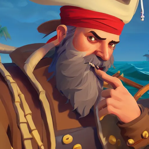 Image similar to painting jack the pirate on sea of thieves game avatar hero smooth face median photoshop filter cutout vector behance hd by jesper ejsing, by rhads, makoto shinkai and lois van baarle, ilya kuvshinov, rossdraws, illustration, art by ilya kuvshinov and gustav klimt