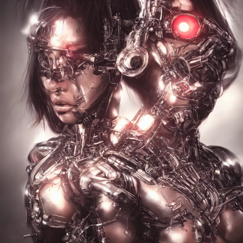 Image similar to Ultra realistic illustration, dangerous asian yakuza cyborg woman, exposed robot parts, cyberpunk, sci-fi, fantasy, intricate, highly detailed, digital painting, artstation, concept art, cinematic lighting, smooth, sharp focus, illustration, art by artgerm